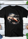 T-shirt noir à motif Old Money Race Car OM009