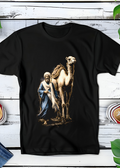 T-shirt noir à motif Old Money Camel OM017