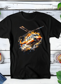 Zwarte t-shirt halftone  Old Money Helicopter OM026