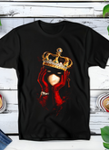 T-shirt noir à demi-teintes Old Money Couronne avec gants OM028