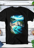 T-shirt noir à effet demi-teinte Old Money Baie OM032
