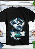 T-shirt noir à motif demi-teinte Old Money Sports Car OM035