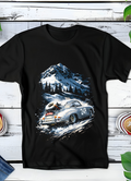 T-shirt noir à motif Old Money Beetle en demi-teintes dans une station de ski 039