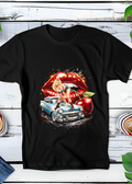 Zwarte t-shirt halftone  Old Money Old car, Lips OM046
