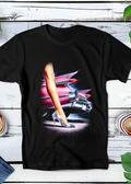 T-shirt noir en demi-teintes, Old Money Old Car, jambe sexy OM48