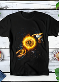 T-shirt noir à motif demi-teinte Old Money Bitcoin OM49