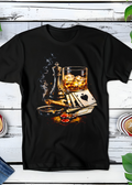 T-shirt noir à motif demi-teinte Old Money Gambling & Chest OM50