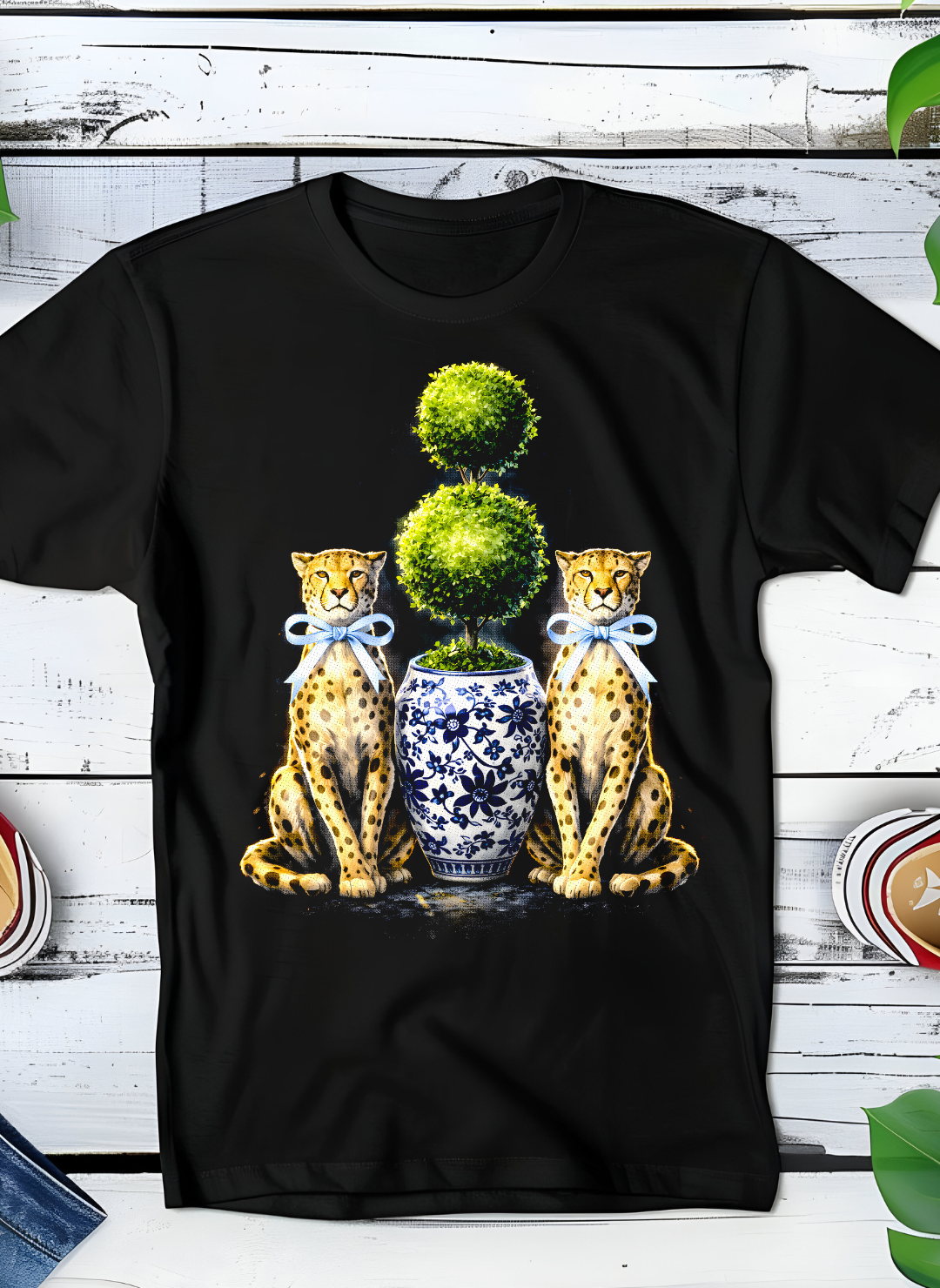 Black halftone T-shirt Old Money Luxury Cat OM037