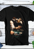 T-shirt noir à motif demi-teinte Old Money Gambling OM068