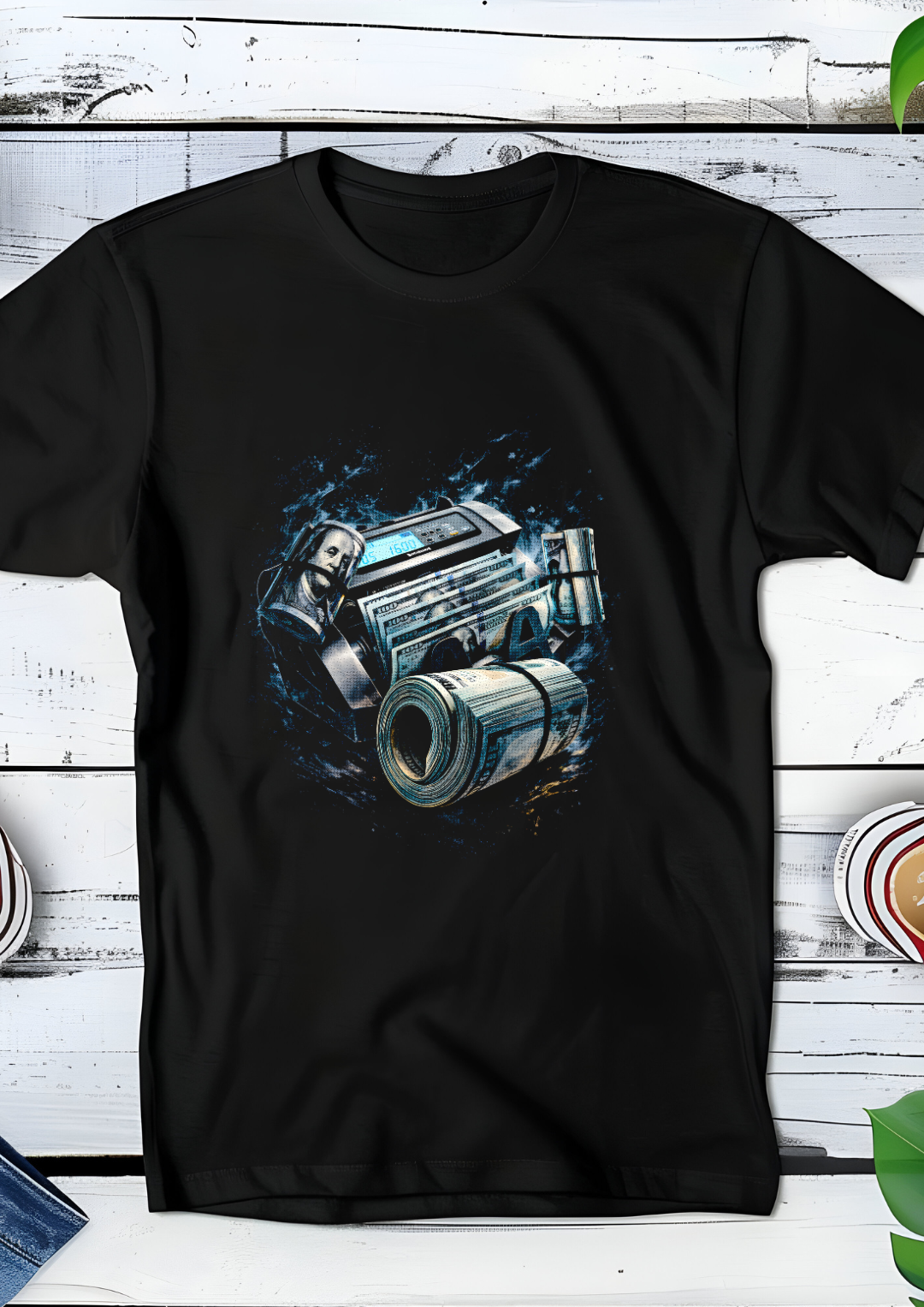 Zwarte t-shirt halftone  Old Money Money OM076