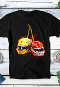 Zwarte t-shirt halftone  Old Money Racehelmen OM077