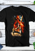 Zwarte t-shirt halftone  Old Money Sportcar met champagne OM080