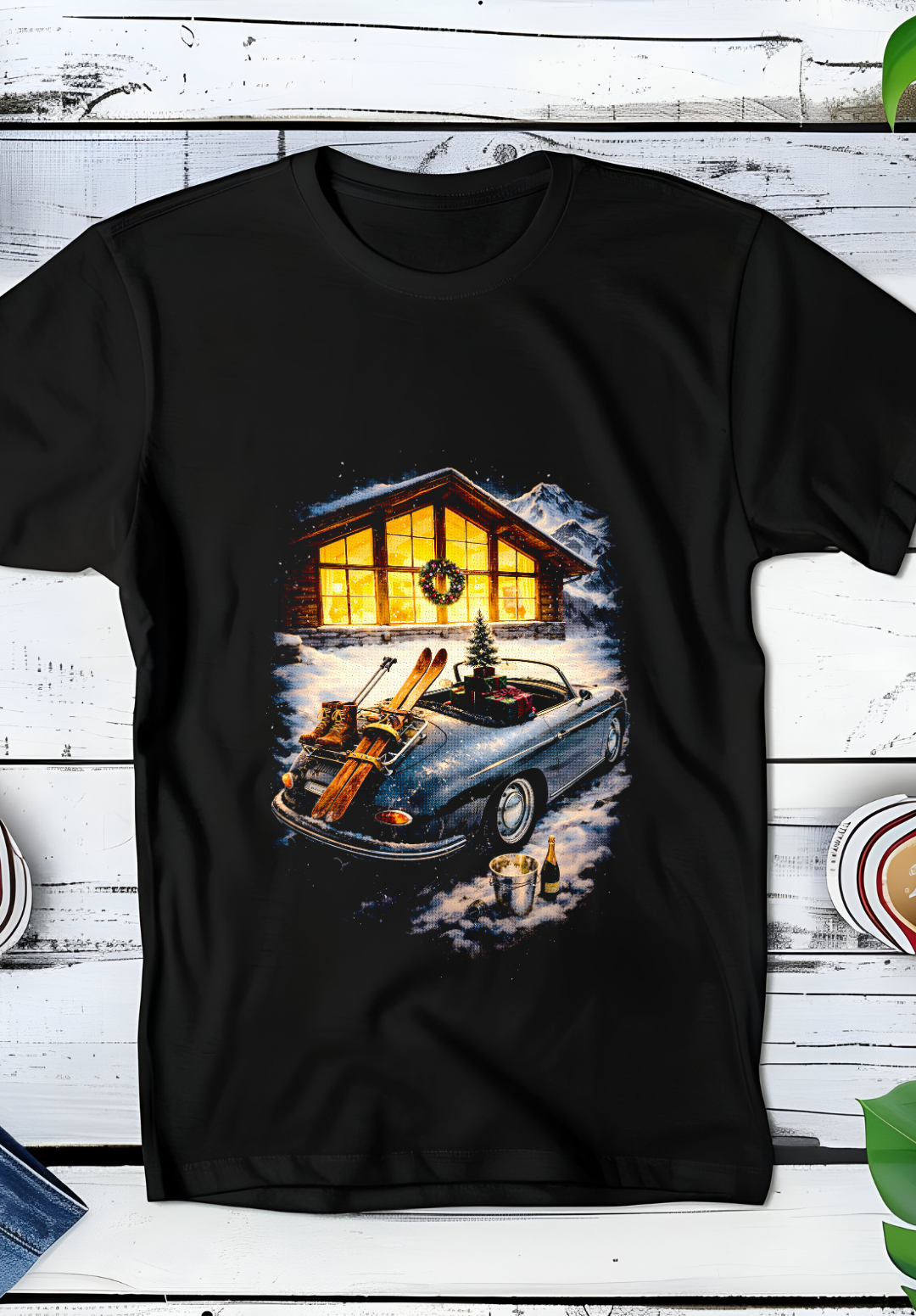 Zwarte t-shirt halftone  Old Money Winter OM082
