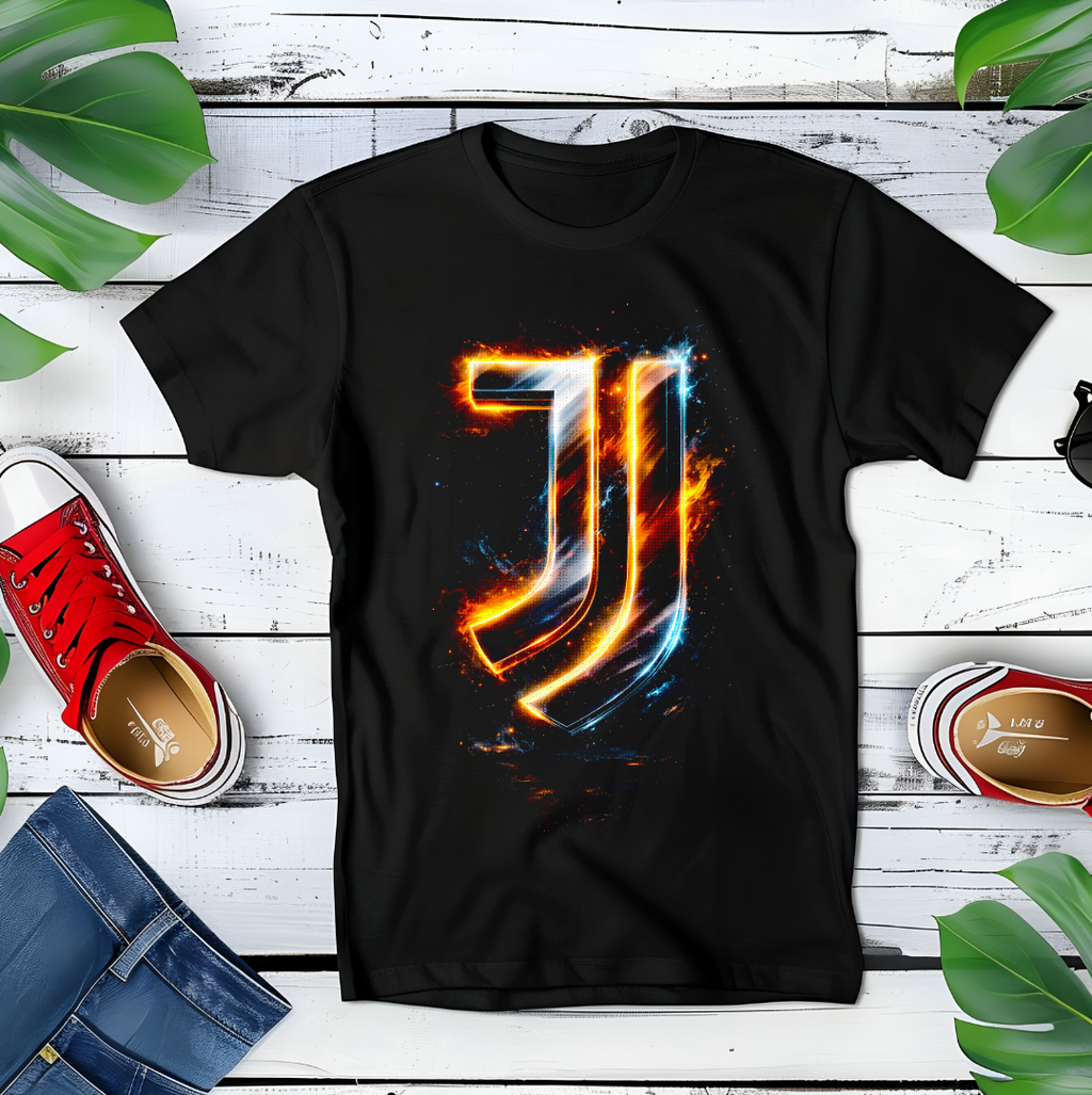 T-shirt noir à demi-teintes JUVENTUS