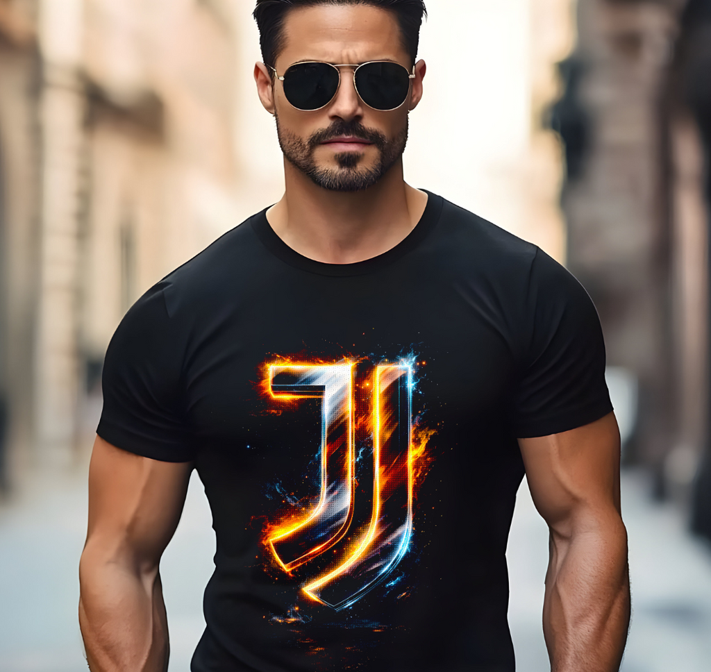T-shirt noir à demi-teintes JUVENTUS