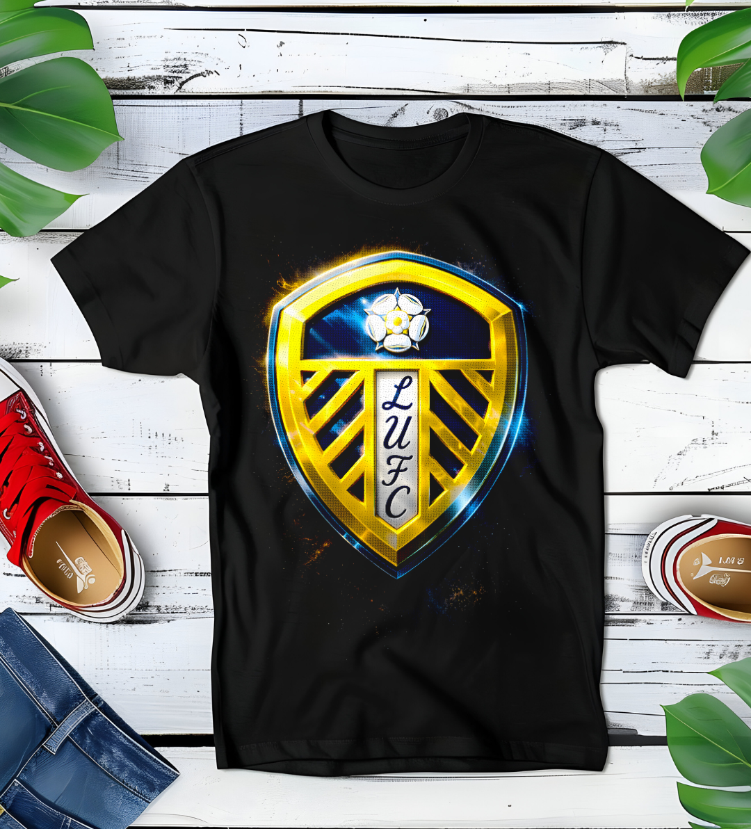 Zwarte t-shirt halftone  LEEDS
