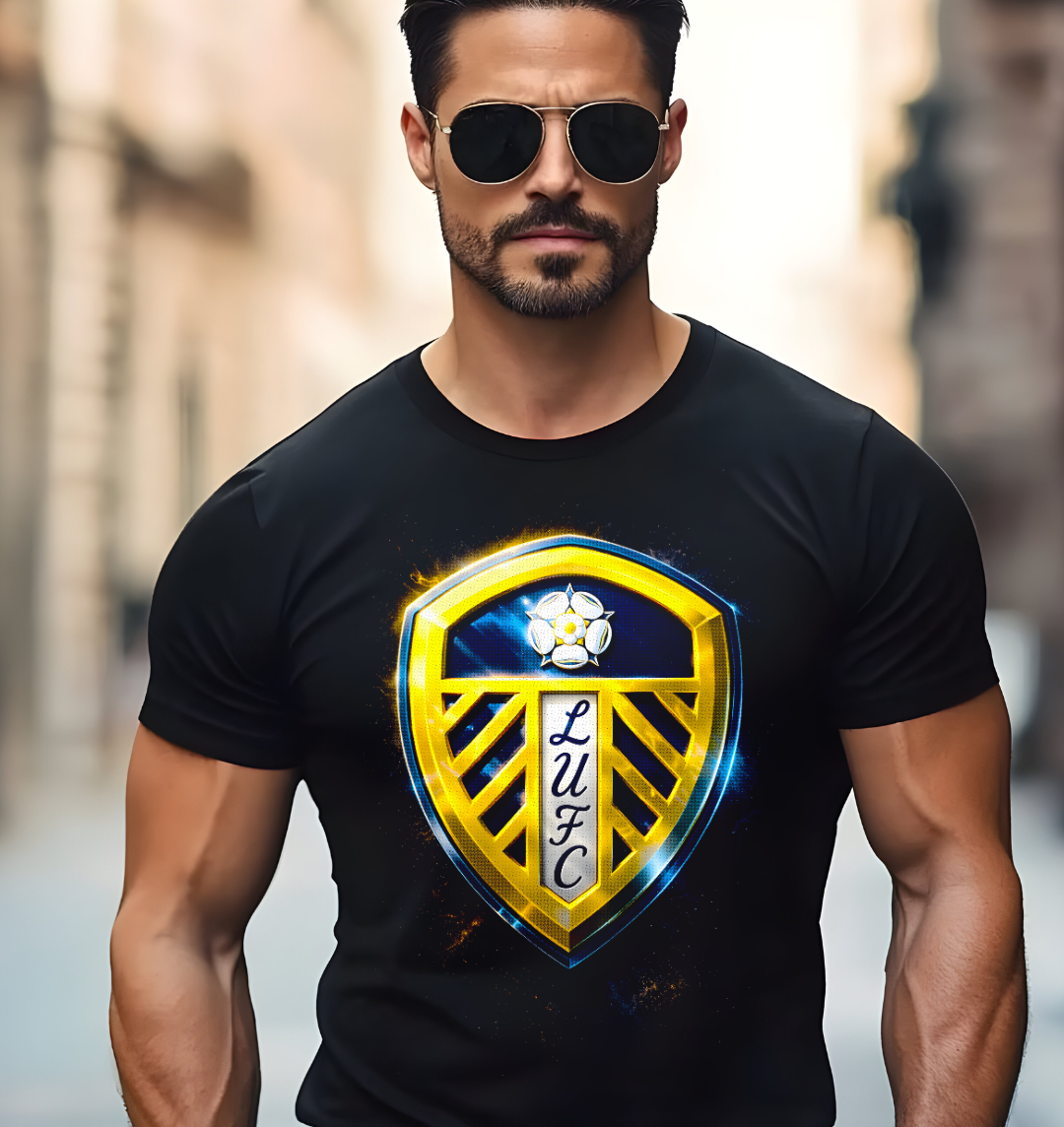 Zwarte t-shirt halftone  LEEDS