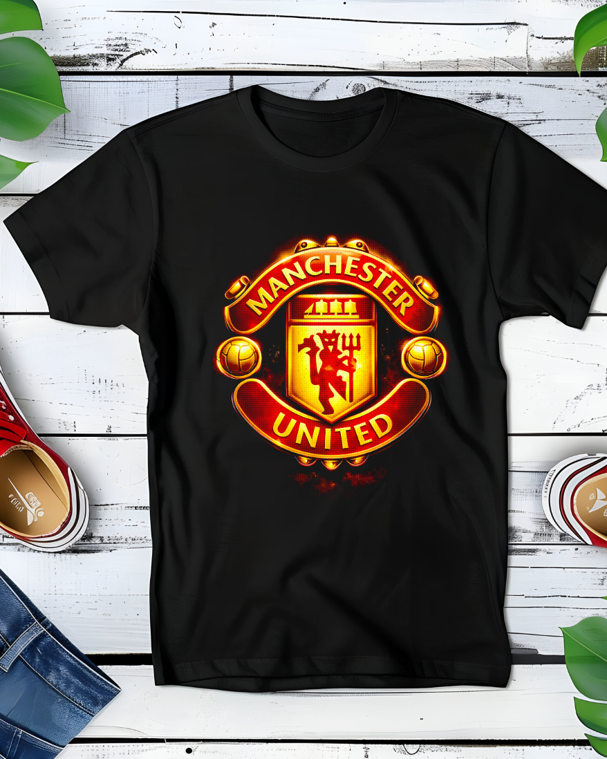 Zwarte t-shirt halftone  MANCHESTER UNITED
