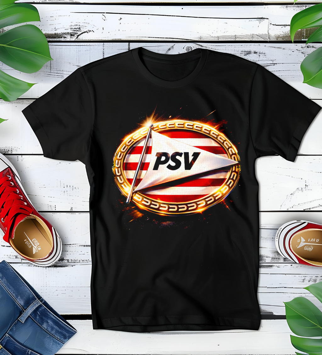 T-shirt PSV noir à demi-teintes