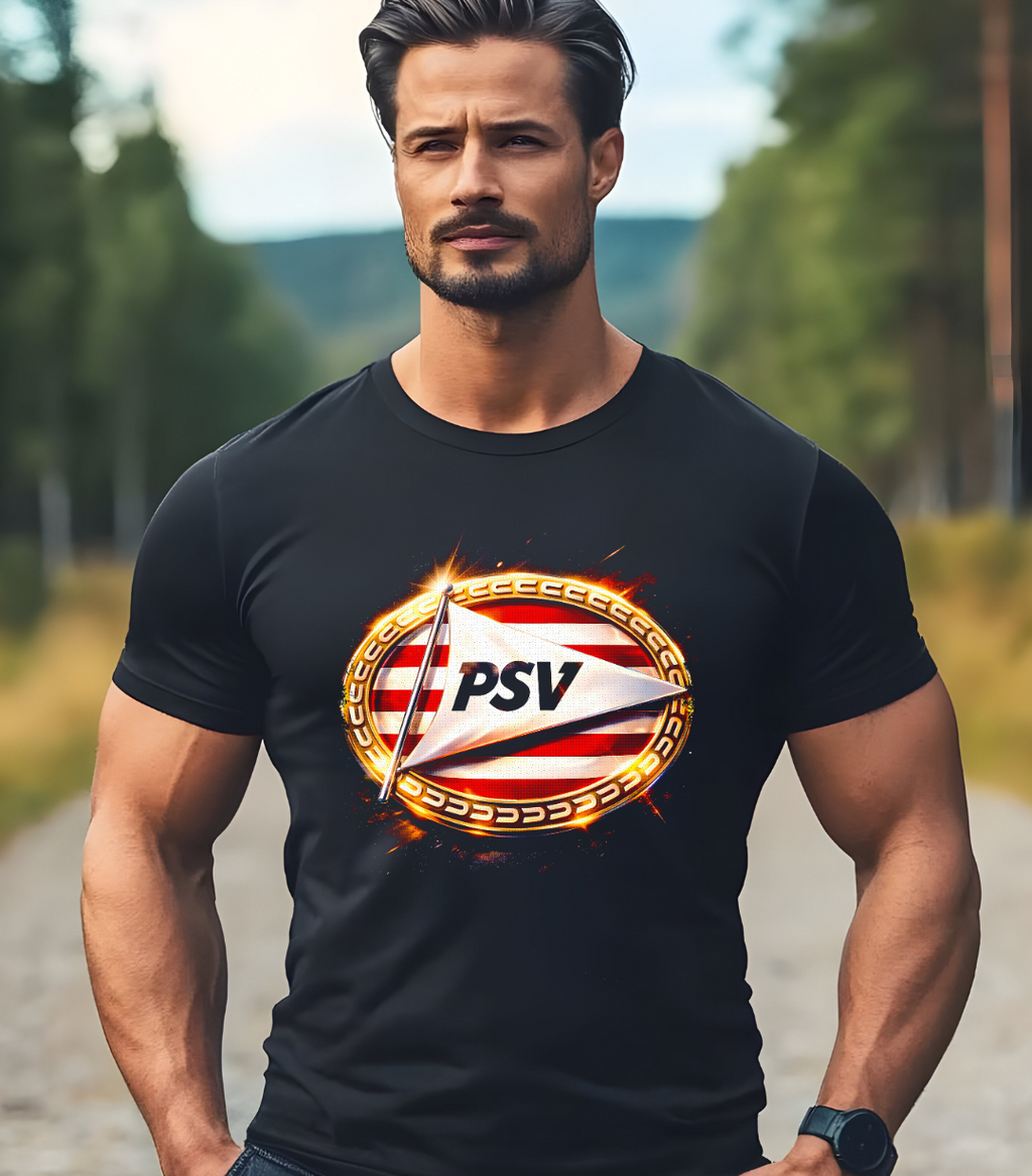 T-shirt PSV noir à demi-teintes