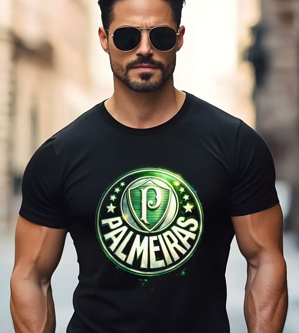 T-shirt noir en demi-teinte  PALMEIRAS
