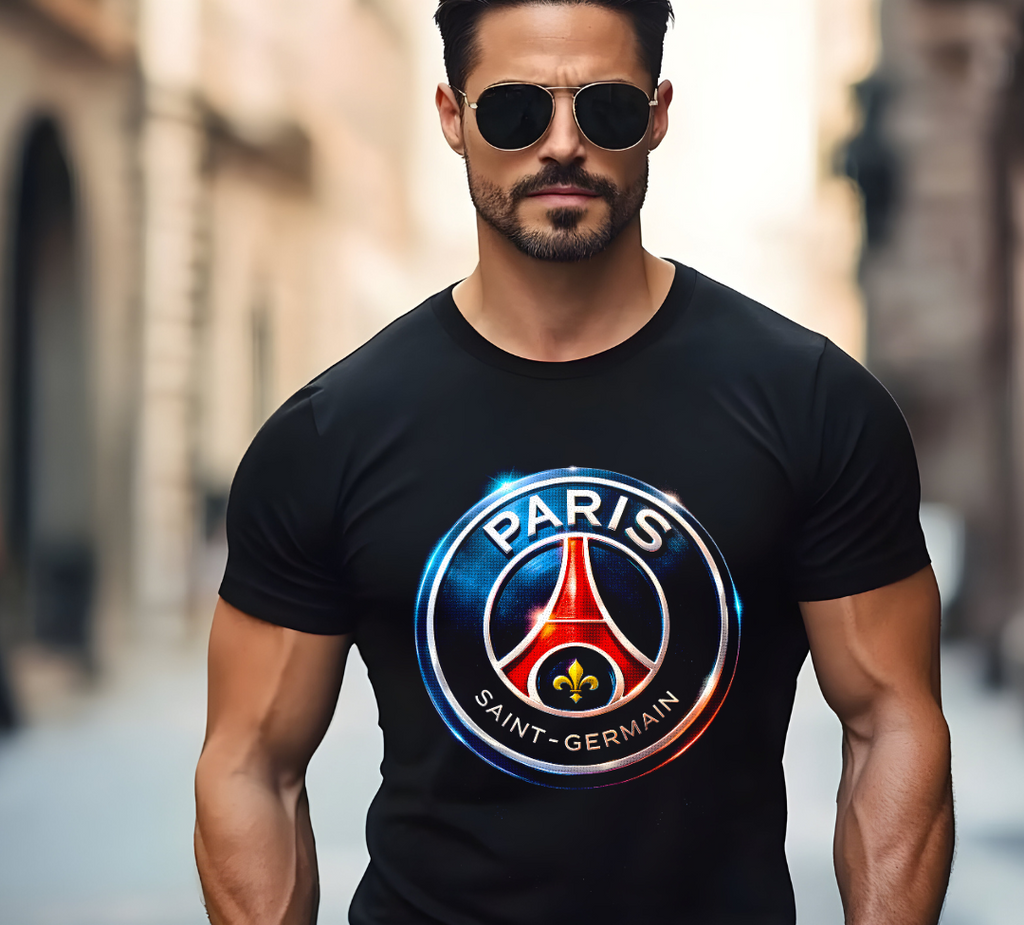 T-shirt noir à demi-teintes PARIS SAINT GERMAIN