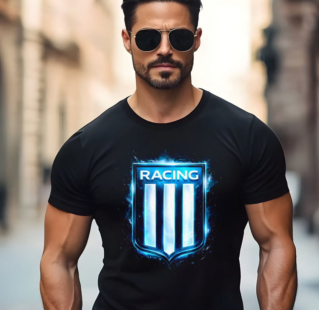 T-shirt noir à motif demi-teinte RACING CLUB DE AVELLANEDA