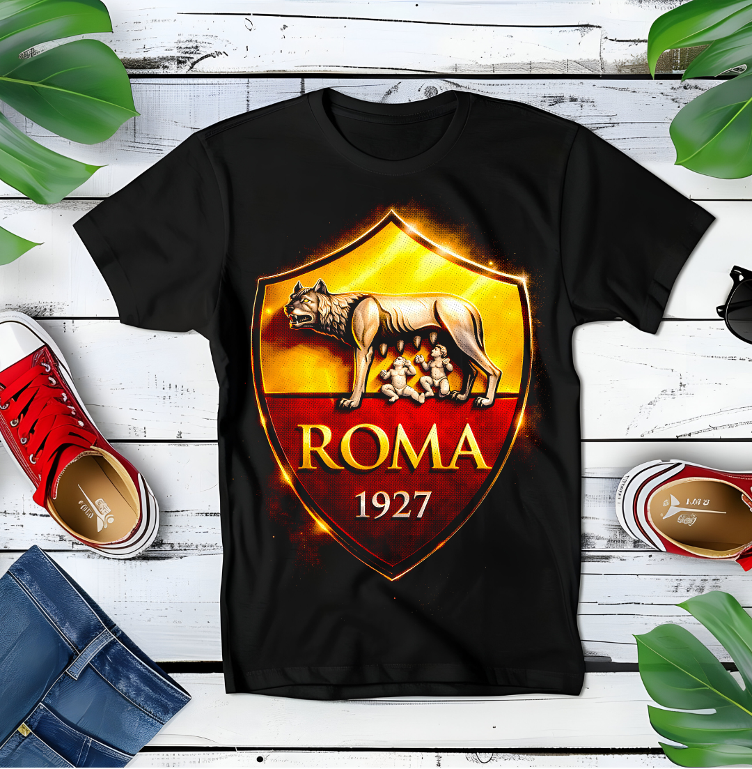 Zwarte t-shirt halftone  ROMA