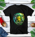 T-shirt noir à motif demi-teinte SPORTING CP