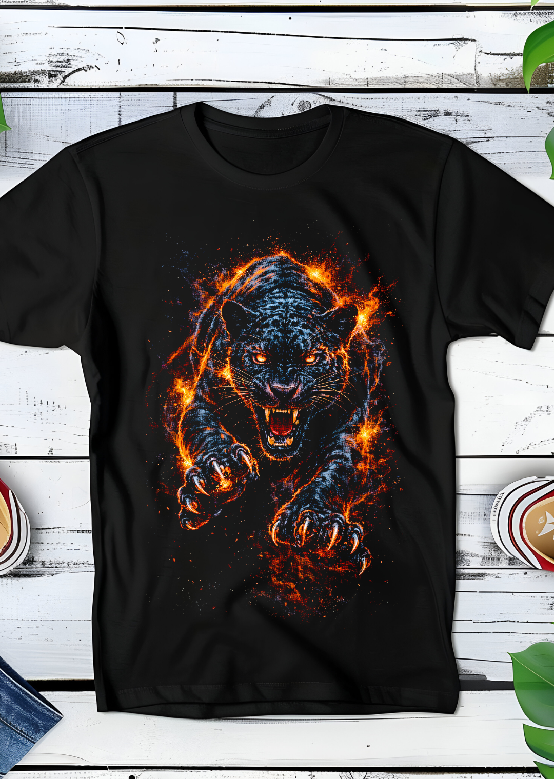 T-shirt noir à motif demi-teintes Black Panther AS011