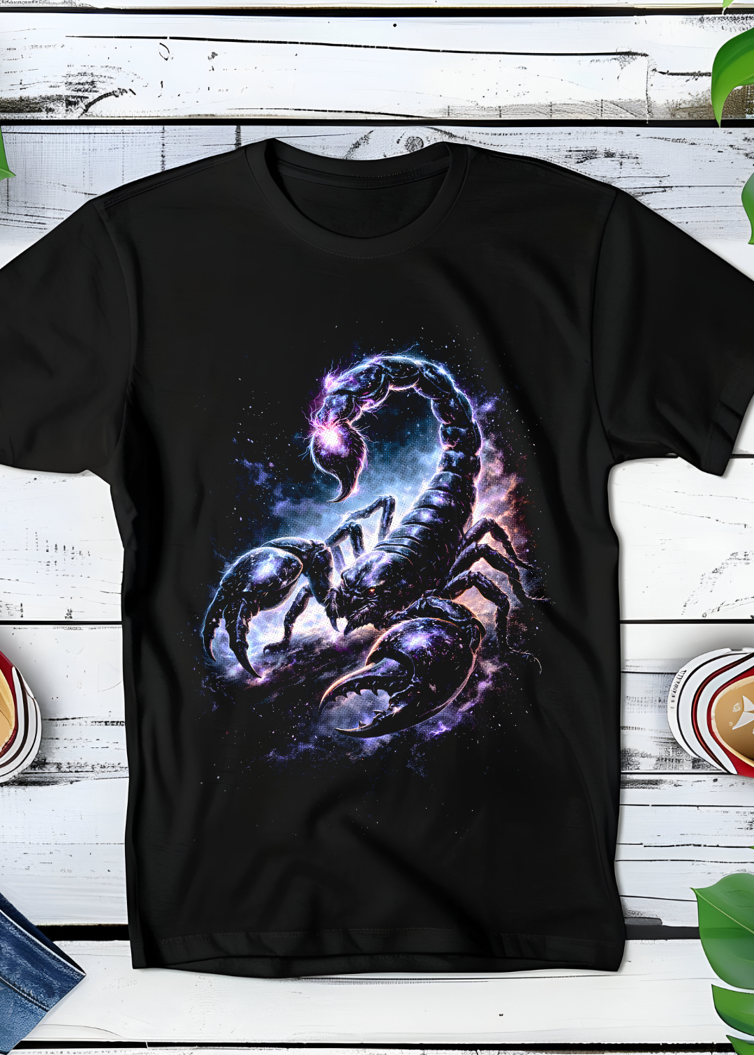 T-shirt noir à motif demi-teintes Scorpio AS017