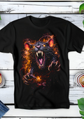 T-shirt noir à motif demi-teintes Rat agressif AS019