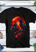 T-shirt noir à demi-teintes, noir corbeau AS021