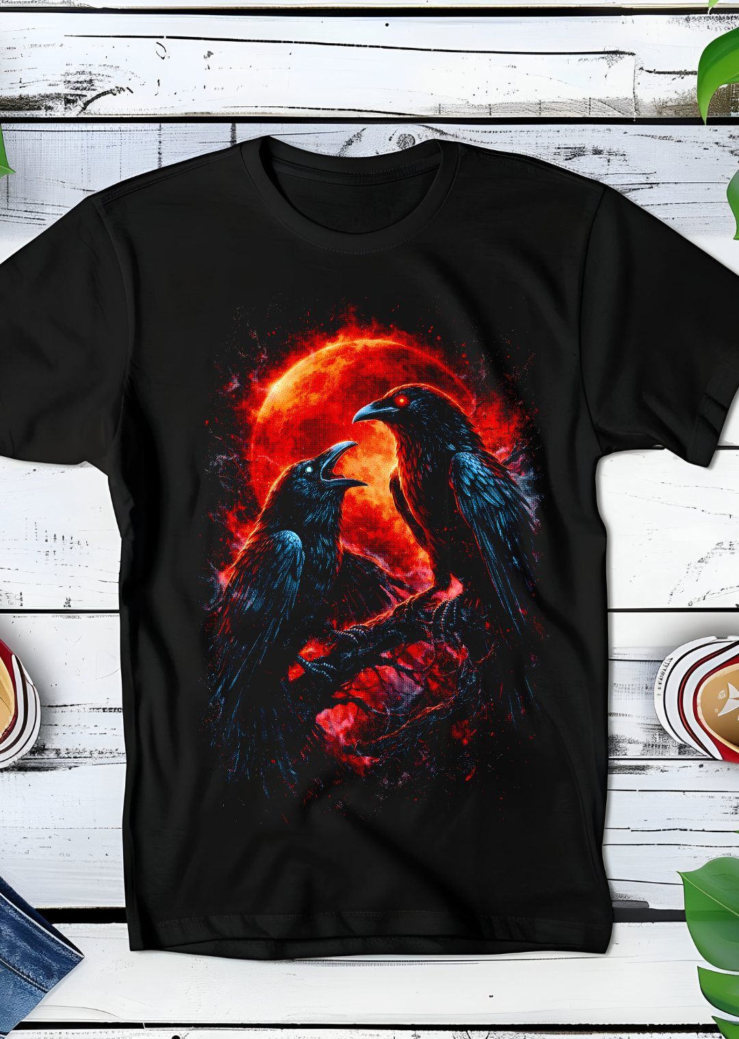 T-shirt noir à demi-teintes, noir corbeau AS021