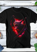 T-shirt noir à motif chauve-souris agressive AS023