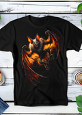 T-shirt noir à motif chauve-souris agressive AS024