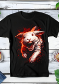 T-shirt noir à motif demi-teintes Lapin agressif AS030