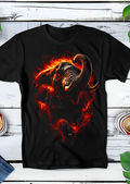 T-shirt noir à motif éléphant AS031