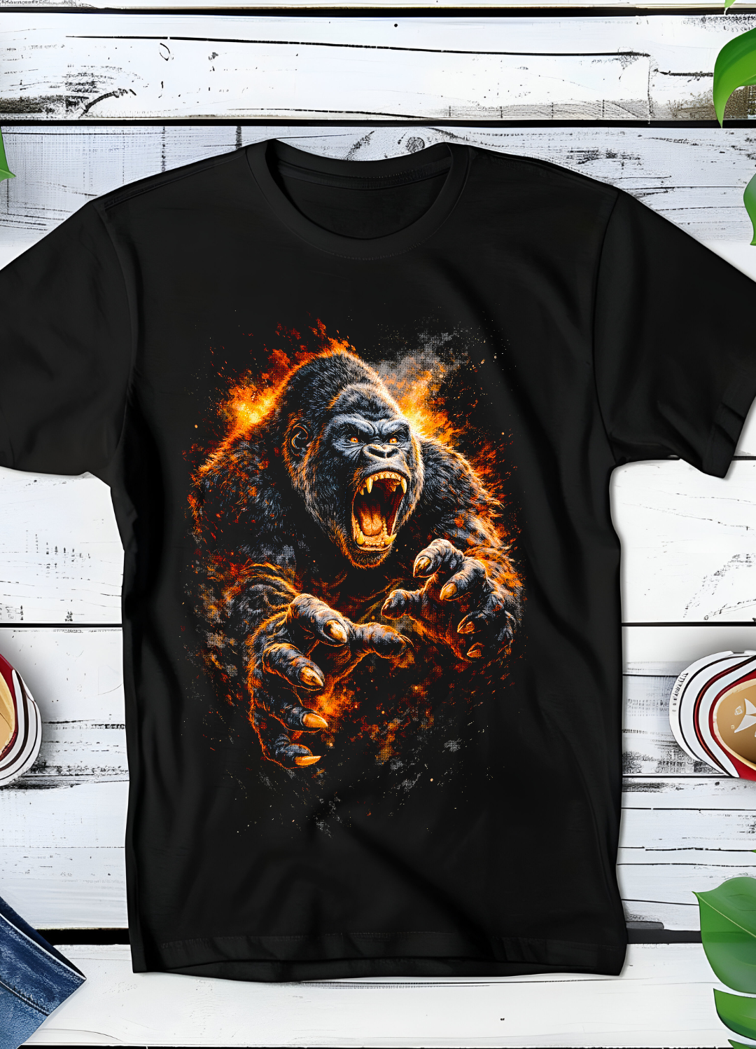 Zwarte t-shirt halftone Gorilla AS035