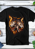 T-shirt noir à motif demi-teintes Aggressive Lynx S039