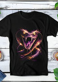 T-shirt noir à motif cobra en demi-teintes AS005