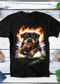 T-shirt noir à motif Rottweiler Rugby AS063