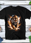 T-shirt noir à motif demi-teinte Tigre de Sibérie AS008